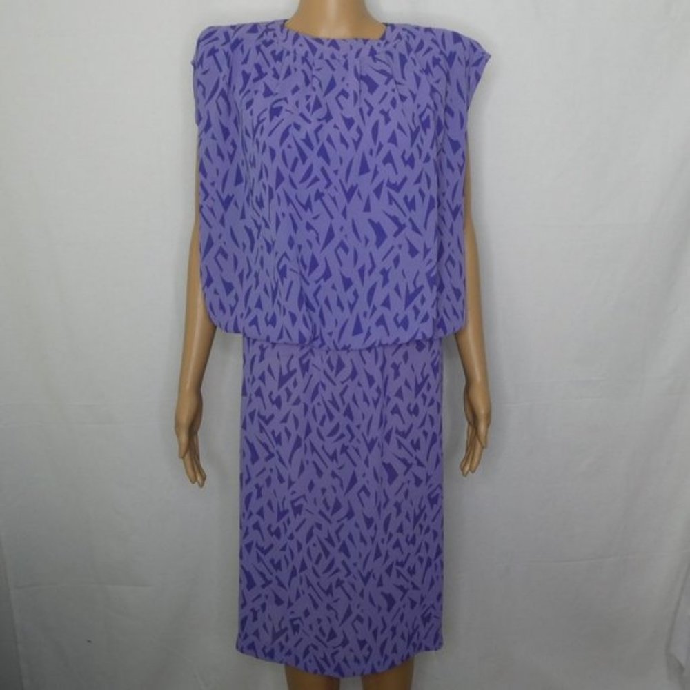 Jody California Vintage 80s Midi Dress ShoulderPad